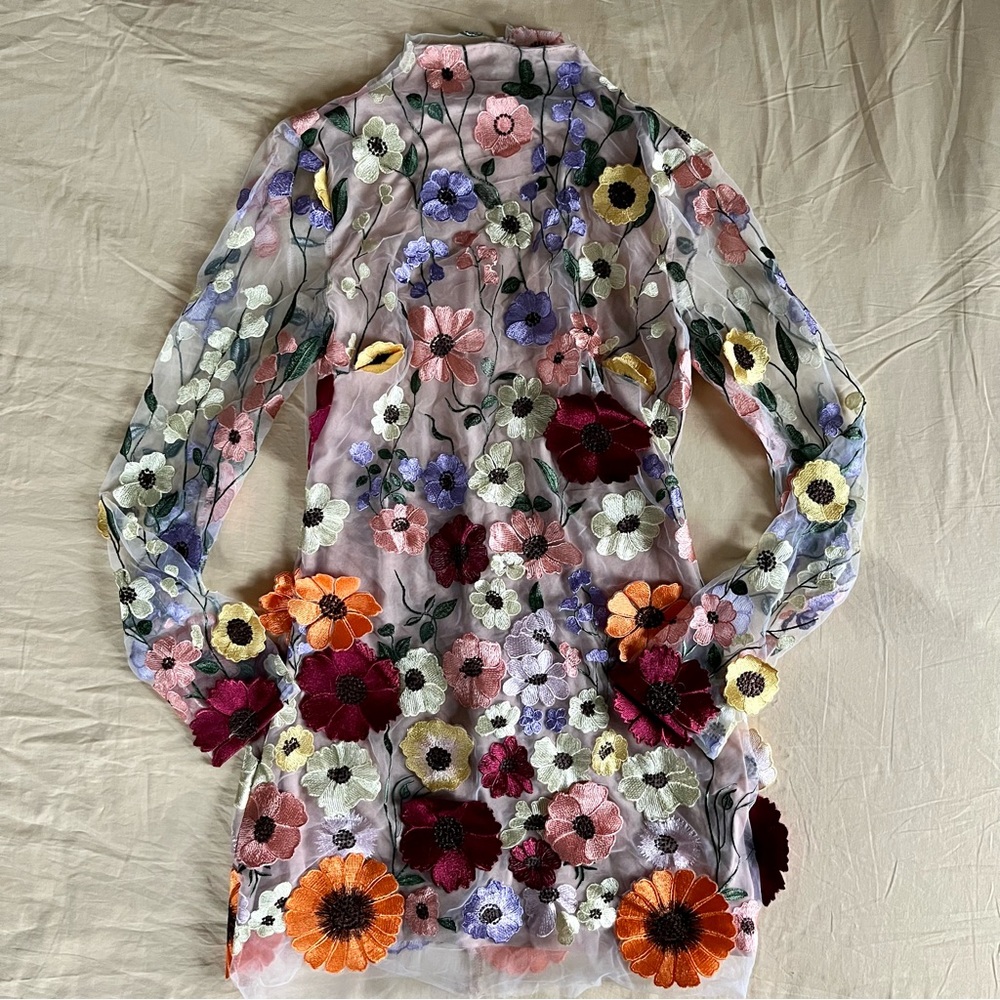 NWOT Taylor Swift / Folklore Inspired Floral Appliqué Dress